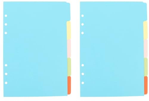 Ciieeo Separadores de Pestañas A5 para Carpetas y Cuadernos, 10 Divisores de Índice de Colores Brillantes, 2 Paquetes de 5 Hojas Cada Uno, Divisores de Página para Organización
