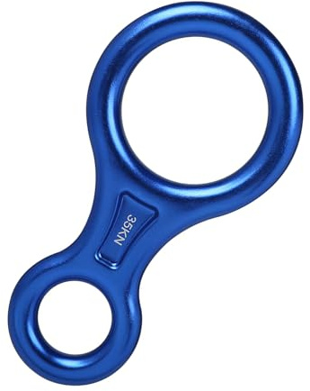 Wiffe Multipurpose 35KN Fig 8 Belay Device, Aluminum Climbing Descender Suitable for Outdoor Recreation, Supports 8-13mm Rope Abseil Gear