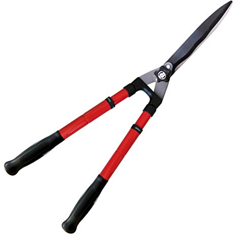 TABOR TOOLS B212E Mechanical Extendable Hedge Shears, Manual Hedge Clippers for Trimming Borders, Boxwood 63+20cm Telescoping Handles ..