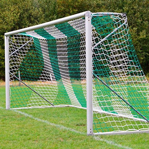 Fußball Tornetz Fußballtornetz 7,50 m x 2,50 m Tiefe Oben 0,80 unten 2,00 m zweifarbig PP 4 mm Farbe Grün/Weiß