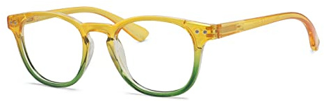 Eyekepper Färgglada läsglasögon för damer, elegant design, lätt ram, fjädergångjärn – snygga gradient läsglasögon för kvinnor, Gul/grön ram, +0.50