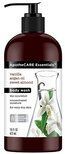 ApotheCARE Essentials The Nourisher Body Wash, Vanilla, Argan Oil, Sweet Almond, 16 oz