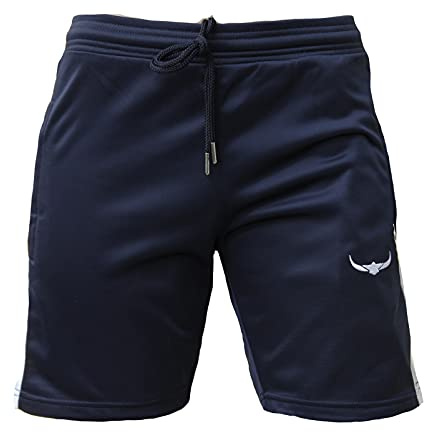 ROCK-IT Apparel Men's Track Short - Pantalones de chándal de Estilo Retro, Elegantes Pantalones Cortos de Fitness para Hombres - Tallas S-XXXL - Azul Marino XL