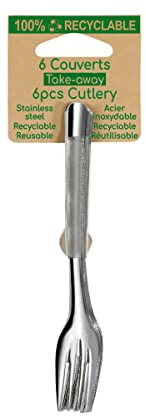 Amefa Slim2 12 Paquetes de 6 Tenedores pequeños para Tarta/Tapas sobre Tarjeta, Acero Inoxidable, Plateado