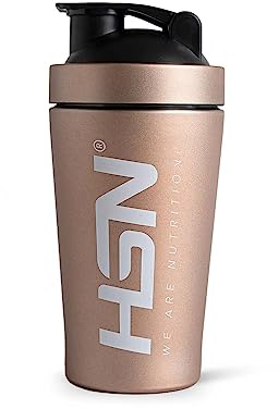 HSN Shaker We Are Nutrition Verre mélangeur en acier inoxydable avec système de mélange optimal sur le couvercle, fermeture anti-fuite, sans odeur et facile à nettoyer 500 ml
