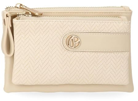 Pepe Jeans Sprig Brieftaschen, Geldbörsen, Geldbörsen, Casual, aus PU-Leder, von Joumma Bags, beige, Talla única, Geldbörse