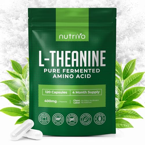 L Theanine 400mg | 120 Vegan Capsules - 4 Months Supply | Good Alternative to L-Theanine Powder, Gummies and Drops | UK Made L'Theanine Supplement