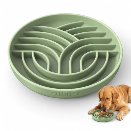 OHMO Slow Feeder Dog Bowl, 7.9 Lick Mat for Dogs, Tree of Life, Sage Green