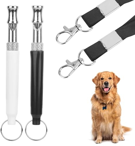YYTECH 2 Pack Fischietto per Cani,Fischietto per Addestramento Cani di Alta qualità con Cordino Regolabile e Frequenza Ottimizzata,Silenzioso Fischietto Ultrasuoni per Cani,