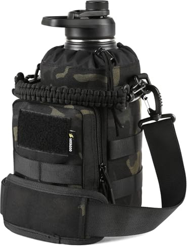 VOTAGOO Taktische Edelstahl Wasserflasche Thermosflasche Outdoor, 1,9L, Militärwasserflasche für Outdoor, Wandern, Camping, Jagd (BKCP)