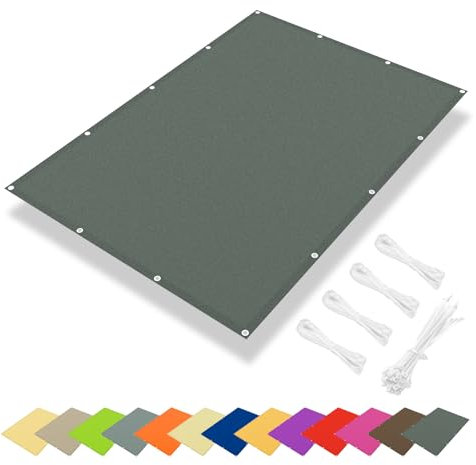 IOAOI 2x2M Sun Shade Sail Waterproof, 95% UV Block Rectangle Awning Canopy, Shade Sails Garden Canopy with Free Rope, Square Sun Sail for Outdoor, Patio, Balcony, Lawn, Pergola-Dark Grey