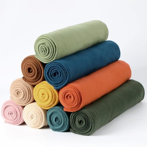 10PCS Vintage Fleece Blankets Bulk 50 X 60, Soft Lightweight Throw Blanket Kit Cozy Blanket Bulk for Bed Sofa Couch Warm Pet Fleece Blanket Set for Wedding Homeless Home Office Travel Gift for Seasons
