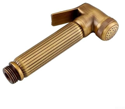 Gdfnmogo Pulvérisateur de bidet mural antique en laiton et pommeau de douche à main pour salle de bain avec installation à un trou et finition polie