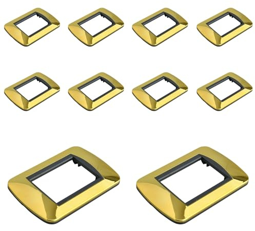 10 Pezzi Placca Plastica Ovale, 3 Moduli Posti Per Scatola 503, Compatibile Con Bticino Living Light, Colore Oro Lucido, Serie MBL