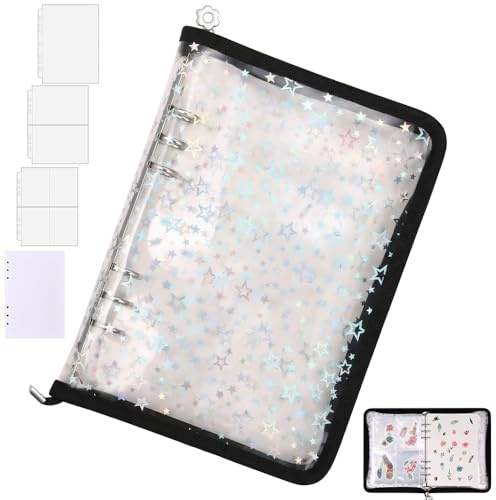 A5 Photocard Binder & Sticker Organiser Book Black Star with 50 Inner Sleeves