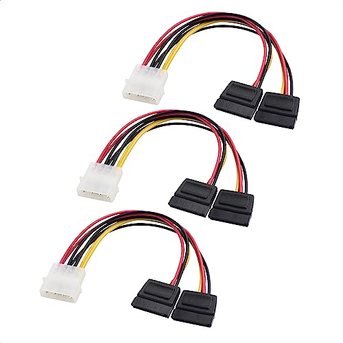 Cable Matters Câble Adaptateur en Y Molex vers SATA d'alimentation Double à 4 Broches de Ensemble 3 Pièces - 15cm