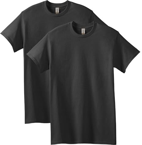 Gildan mens Gildan Men's Heavy Cotton T-shirt, Style G5000, 2-pack Shirt, Black, XX-Large US