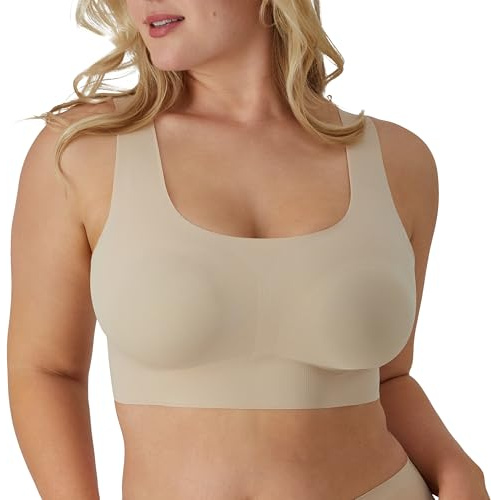 Bali Comfort Revolution Wireless T-Shirt Bra, Full-Coverage Pullover Wirefree Nude, X-Large
