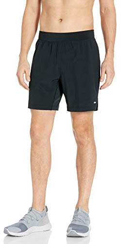 Amazon Essentials Pantalones Cortos de Entrenamiento para Correr de 17,8cm con Tejido Elástico de Alto Rendimiento Hombre, Negro - Original, XL
