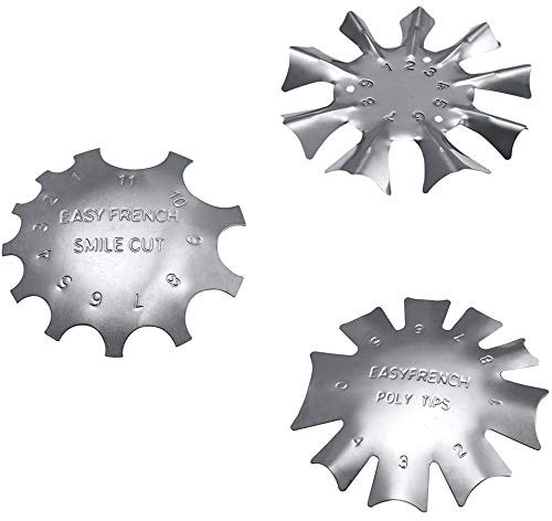 POFET 3 Größen Nail Art Französisch Tipps Edge Smile Cut Line Trimmer Metall Nagel Vorlage
