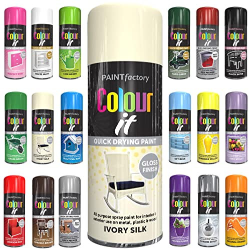 Classic Signature -1 x All Purpose Ivory Silk Aerosol Spray Paint 400ml Quick Drying Spray, Fast Dry and Excellent Coverage for Metal, Wood, Plastic and More