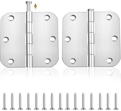 2 Stück Türscharnier Edelstahl Scharniere Kugellager Klappbar Groß Schwerlast Schanier mit Schrauben 7.6cm X 7.6cm Türband Verstellbar Möbel Beschläge für Holztür Gartentor Aussen