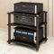 YHWKGZ Audio Rack Hi Fi Regal, Mehrschichtiges bodenstehendes Hi Fi Rack, Metall-Stahlrahmen, Moderner Phonoschrank-Aufbewahrungsschrank - Open-Air-Design(Nero,23.6x24.4/60x62cm)