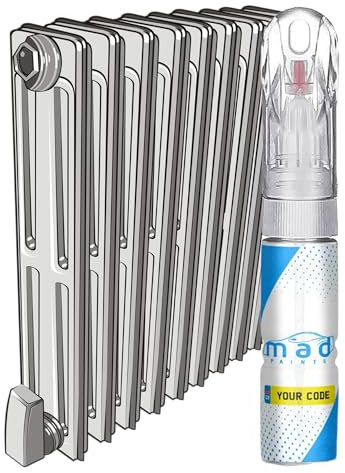 White Enamel Touch Up Paint Pen Compatible with Radiators & Kitchen Appliances - 20ml Precision Scratch Repair Kit with Needle & Brush - UK Mixed Automotive Paint Pen for Exact Colour Match