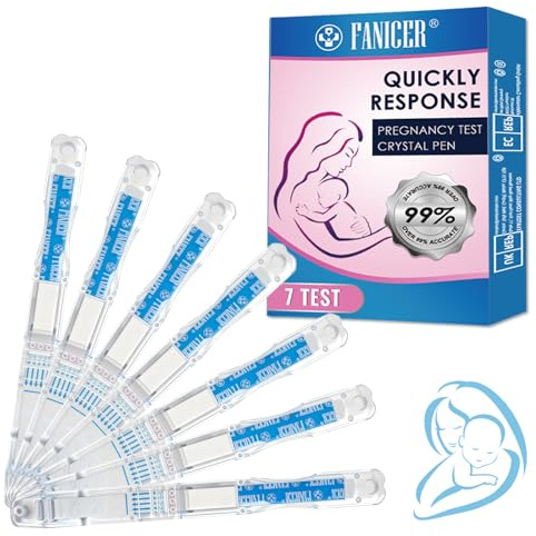 7 x Test di Gravidanza Precoce,Test di Gravidanza Rilevazione Precoce,Tests HCG,Risultati Affidabili e Veloci Pregnancy Tests,Rilevazione Precoces, Risultato Rapido,Facile e Comodo da Usare,Blu