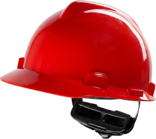 MSA V-Gard Elmetto da cantiere - casco protettivo non ventilato per cantiere & elettricisti - Leggero elmetto secondo DIN EN 397 per lavoro - Rosso