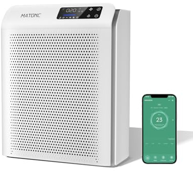 Powerful HEPA Air Purifier Cover Up to 3500 Ft², HEPA Air Cleaner with WiFi APP Control, PM2.5 Display,Sleep Mode and Auto Mode for Home