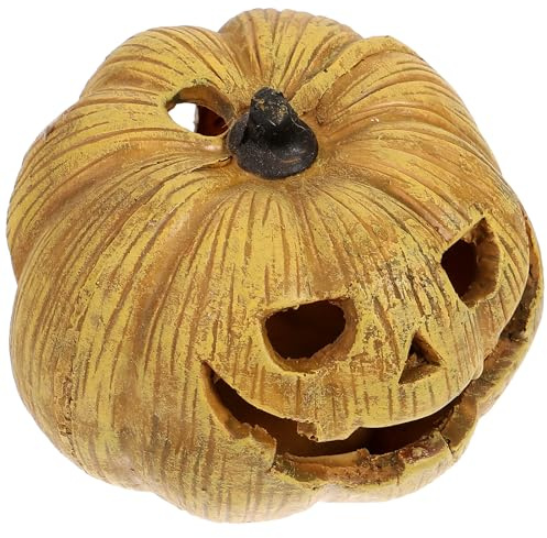 PRETYZOOM Escondite para Reptiles de Resina Forma de Calabaza, Refugio Pequeño para Terrarios y Acuarios, Decoración Resistente y Funcional para Reptiles