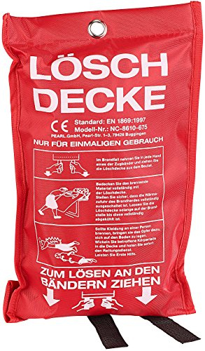 Semptec Urban Survival Technology Löschdecke: Glasfaser-Feuerlöschdecke, 100 x 100 cm (Feuerdecke, Branddecke, Feuerlöscher)