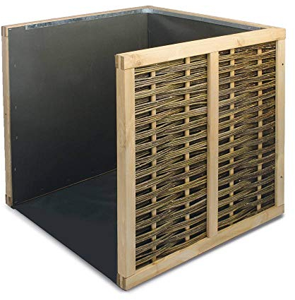 WEIDENPROFI 3-teilige Erweiterung für das Hochbeet, Erweiterungs-Set aus Holz mit Weidengeflecht, Größe (LxBxH): 80 x 80 x 80 cm