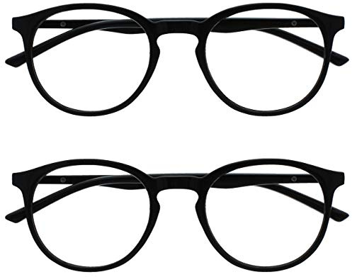 OPULIZE Met 2 Pacco Blocco Luce Blu Occhiali Da Lettura Computer Gioco Nero Uomo Donna BB60-1 +1,50