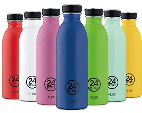 24BOTTLES Urban Bottle – Stainless Steel Water Bottle, 500 ml, 100% Airtight, Stainless Steel Bottle, BPA-Free Sports Bottle, Italian Design, Ecological Water Bottle [Non-Insulated Ultralight] Tuxedo