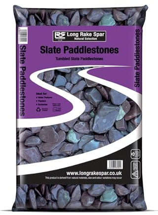 Suregreen Welsh Slate Paddlestones | Plum | 50-100mm | 20kg | Aggregates, Garden Pebbles, Garden Chippings, Driveway Stones/Sealer