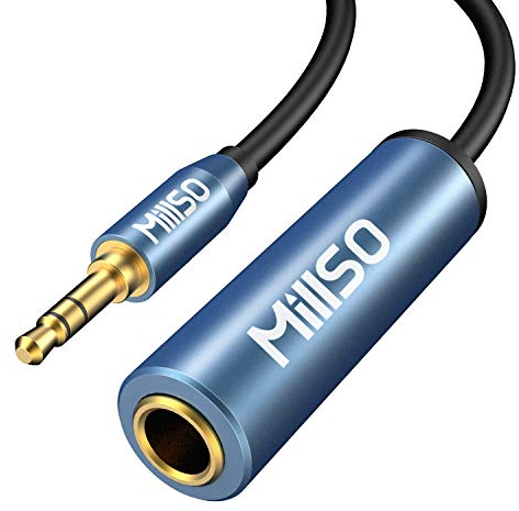 MillSO Klinke Adapter 3,5mm Klinkenstecker auf 6,35mm Klinken Buchse TRS 1/4 zu 1/8 Stereo Audio Aux Adapter Kabel mit 24K Vergoldete Kontakte für Kopfhörer, Lautsprecher und Klavier - 30cm