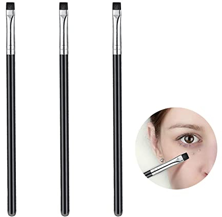 Set di 3 pennelli per sopracciglia, pennello per eyeliner, pennello piatto angolato per eyeliner, set di pennelli per ombretto, pennelli per trucco per gel, crema liquida, strumenti cosmetici