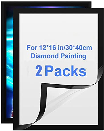 2 Pack Diamond Painting Frames, Frames for 12x16in/30x40cm Painting by Numbers Canvas,Painting Frames for Diamond Painting Display and Protection, Home Wall Office Decor