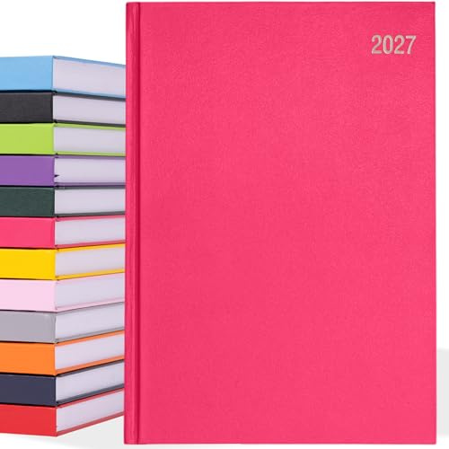 evelay Agenda 2027, A4 e A5, una pagina al giorno - Planner con copertina rigida, organizer, diario con carta da 70gsm e nastro segnalibro - Ideale per lavoro, scuola e pianificazione personale (A4)