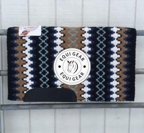 EQUIGEAR Horse Western Ranch Sottosella/Coperta da sella Western in lana neozelandese con imbottitura in lana con sensore Flex (personalizzazione disponibile) AD68 (36 x 40)