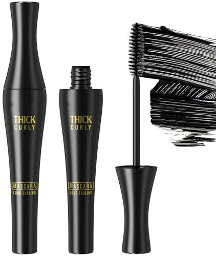 Jeffbaubl 4D Silk Fiber Wimpern Wimperntusche Mascara,Wasserfest Schwarz,Langanhaltende Wimperntusche,Not Blooming Eyelash Mascara Wimperntusche für Natürliche Verlängerung Verdickungseffekt