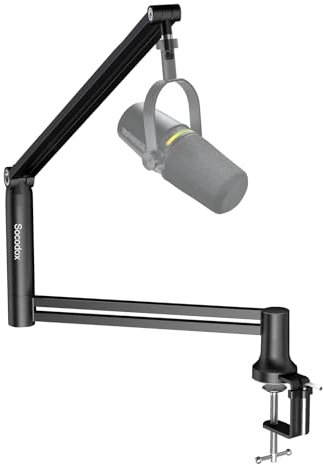 socodox Mikrofonarm Boom Arm, Mikrofon Arm Low Profile für Blue Yeti, 4 Montagemöglichkeiten, Trägt bis zu 1,5 kg, inkl. 3/8 auf 5/8 Adapter