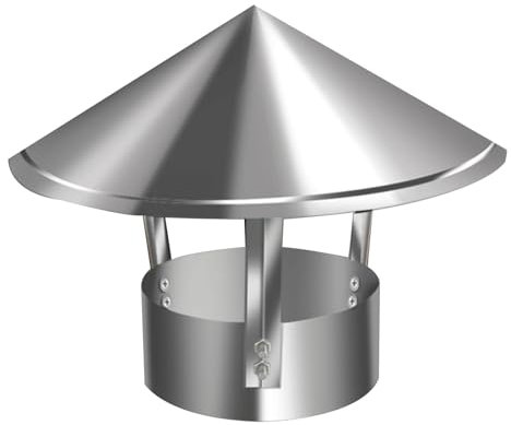 Comignolo In Acciaio Inox Comignolo Superiore A Cono Copertura Del Camino Tetto Esterno Argento Comignolo Del Tubo Della Stufa Camini Adatti Per L'Aspirazione E La Ventilazione Interna(120mm/4.7in)