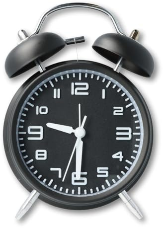 CLOXON Doppelglockenwecker schwarz Wecker laut für Tiefschläfer mit Nachtlicht Retro Design große Zahlen analog ohne Ticken