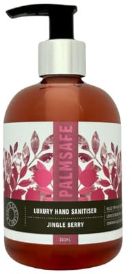 Palm Safe JingleBerry Scented Hand Sanitiser with Aloe Vera 300ml Pump Bottle Effective Against 99.9% of Viruses and Bacteria
