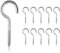 HSYTEK 10 ganci a vite in acciaio inox con occhielli aperti, viti a gancio M3 x 40 mm con filettatura, gancio per viti, gancio a vite per lampade, piante e fili