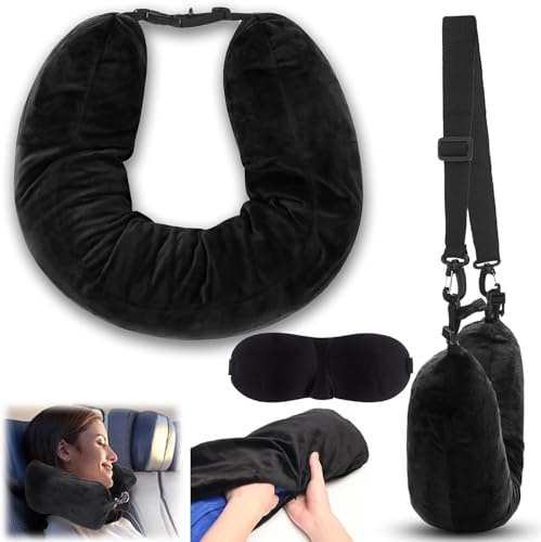 DONOONIS Cuscino Da Collo, Cuscino Da Collo Riempibile, Cuscino Da Collo Aereo, Cuscino Da Collo Aereo Riempibile, Cuscino Da Collo Da Riempire, Cuscino Da Viaggio Riempibile Con Vestiti