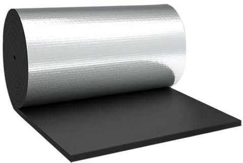 Aluminum Foil Vapour Barrier Membrane with Thermal Insulation 5mm Thick Self Adhesive Radiator Insulation Panels for Loft Conservatory and Roof Reflective Film Roll for Conservatory Roof Ins